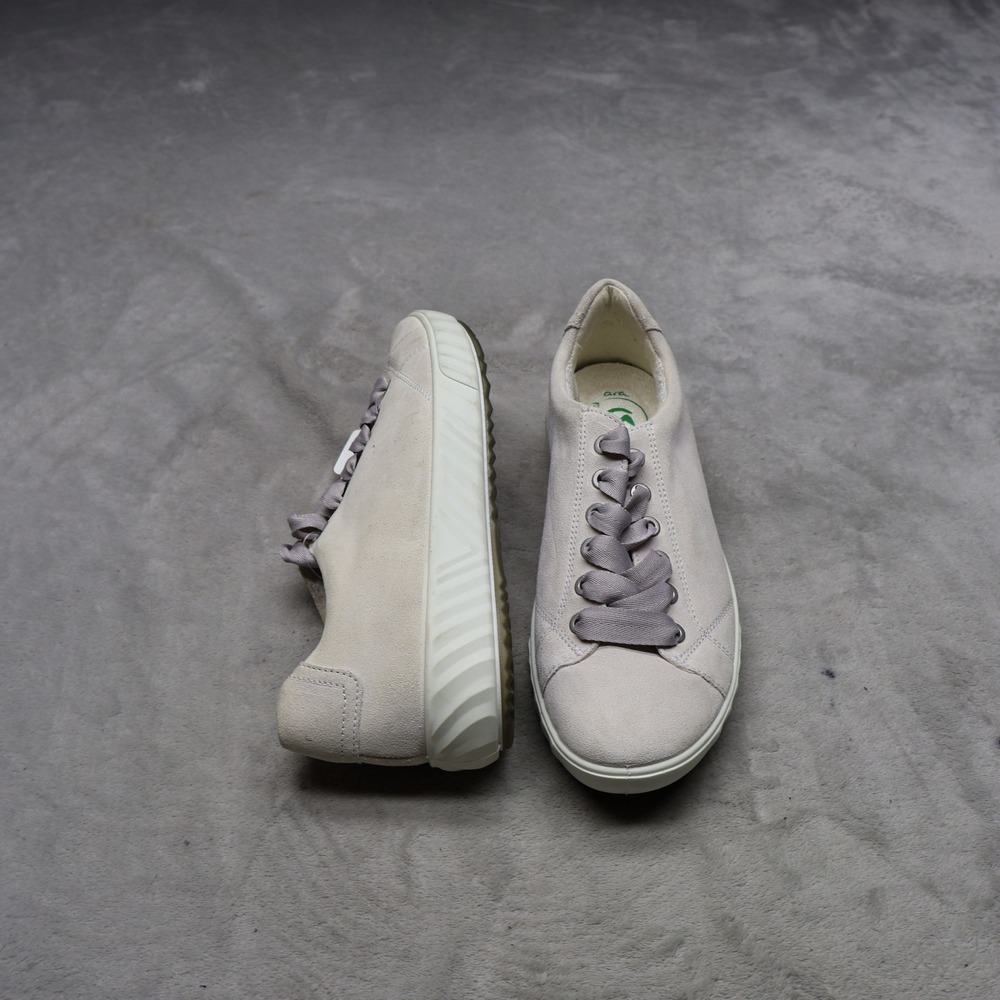 Ara Womens 4.5 Walking Shoes White Alexandria Sneakers Suede Lace Up Low Top NWD